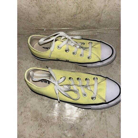 Converse All Star Neon Yellow Casual Lace Up Classic Unisex Sneakers Size 6 - Picture 3 of 8